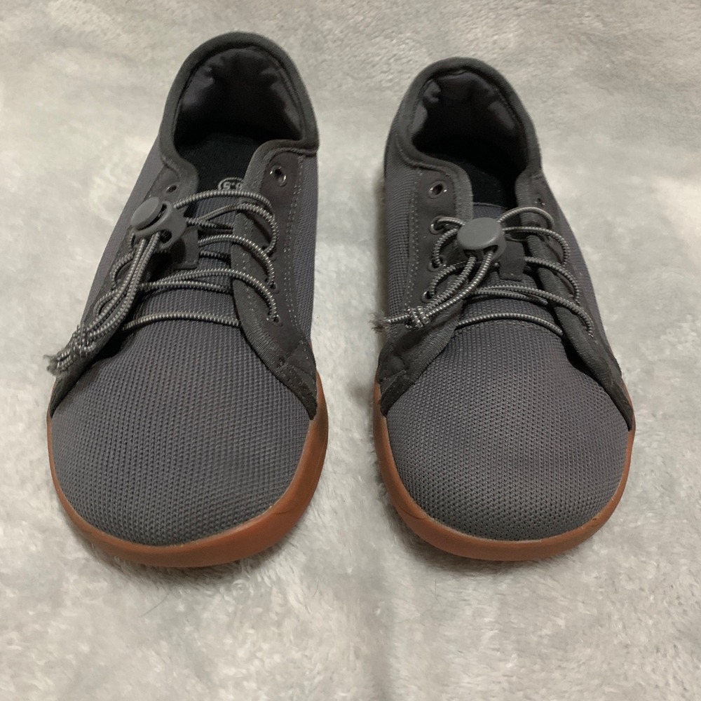 Whitin Barefoot Minimalist Sneakers Grey Mesh Wide Toe Box Gum Sole Mens 6.5
